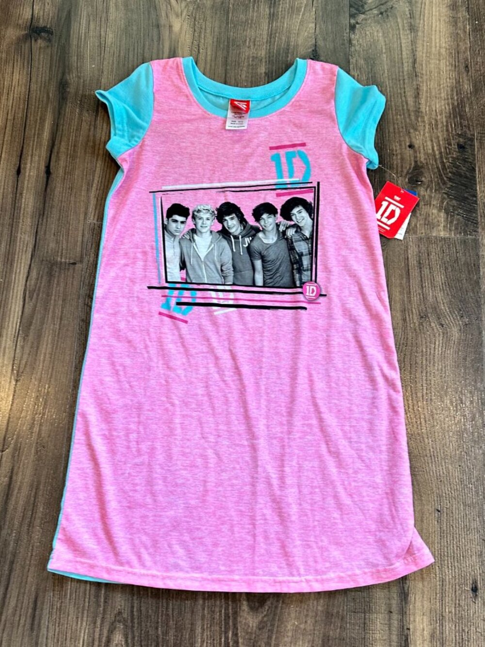 NWT Girl's 1 One Direction 1D Nightgown Pajamas Pjs Pink Sleep Shirt, 10/12 NEW